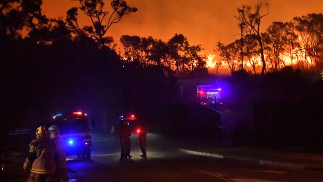 A monstrous and devastating fire ripped through Peregian Springs, Peregian Breeze and Peregian Beach. Picture: John McCutcheon