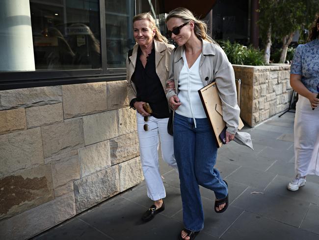 Zac Bray's mother Jacqui Varasdi and sister Montana Bray at Newcastle Court on Wednesday. Picture: NewsWire