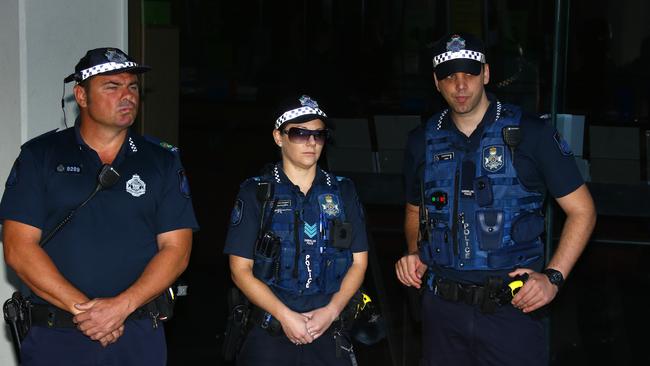 Media, Police and fans gathered outside court for the appearance of Johnny Depp and his wife Amber Heard in the Southport Courthouse for bringing her dogs into the country Photo: David Clark