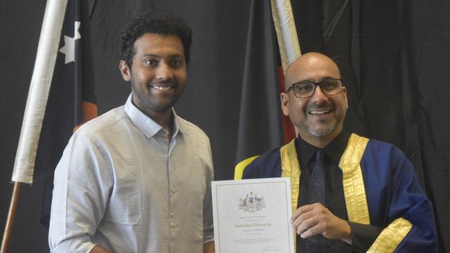 Rahul Rao Vokerla, from India, became an Australian citizen on Australia Day. Picture: Sierra Haigh