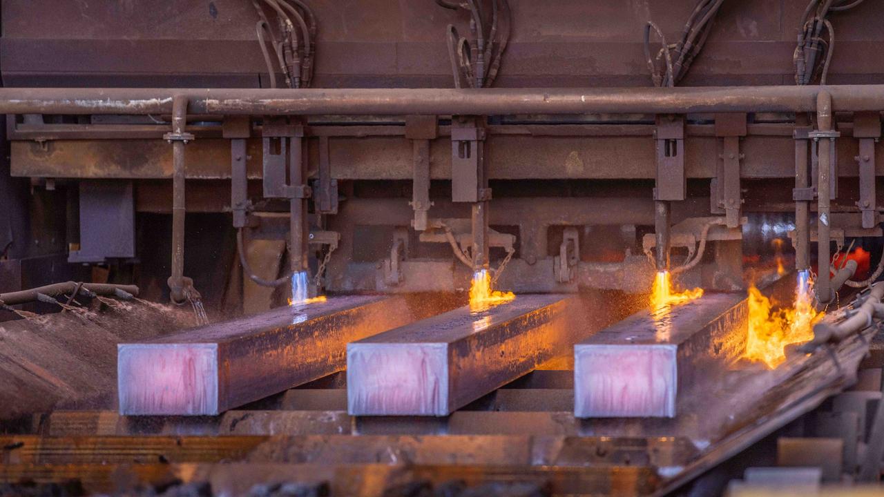 Steel being produced in the South Australian city of Whyalla. Picture: Ben Clark