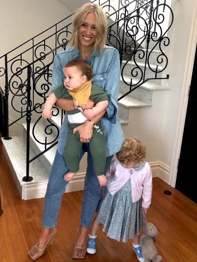 Phoebe Burgess with children Poppy and Billy. Picture: Instagram