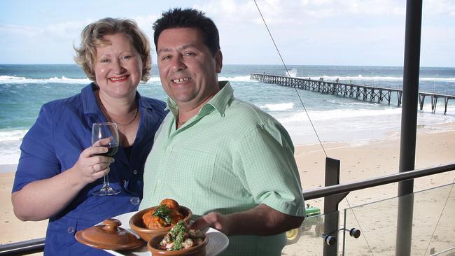 Hortas Restaurant owners Paula and Filipe Horta at Port Noarlunga closed after 12 years of service. Picture: Patrick Gorbunovs
