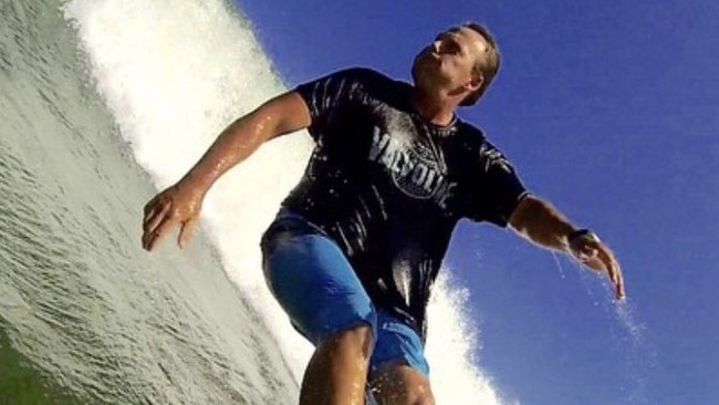 Lee Jonsson, 43, was attacked while surfing at Shelly Beach, near Ballina From source: Twitter.