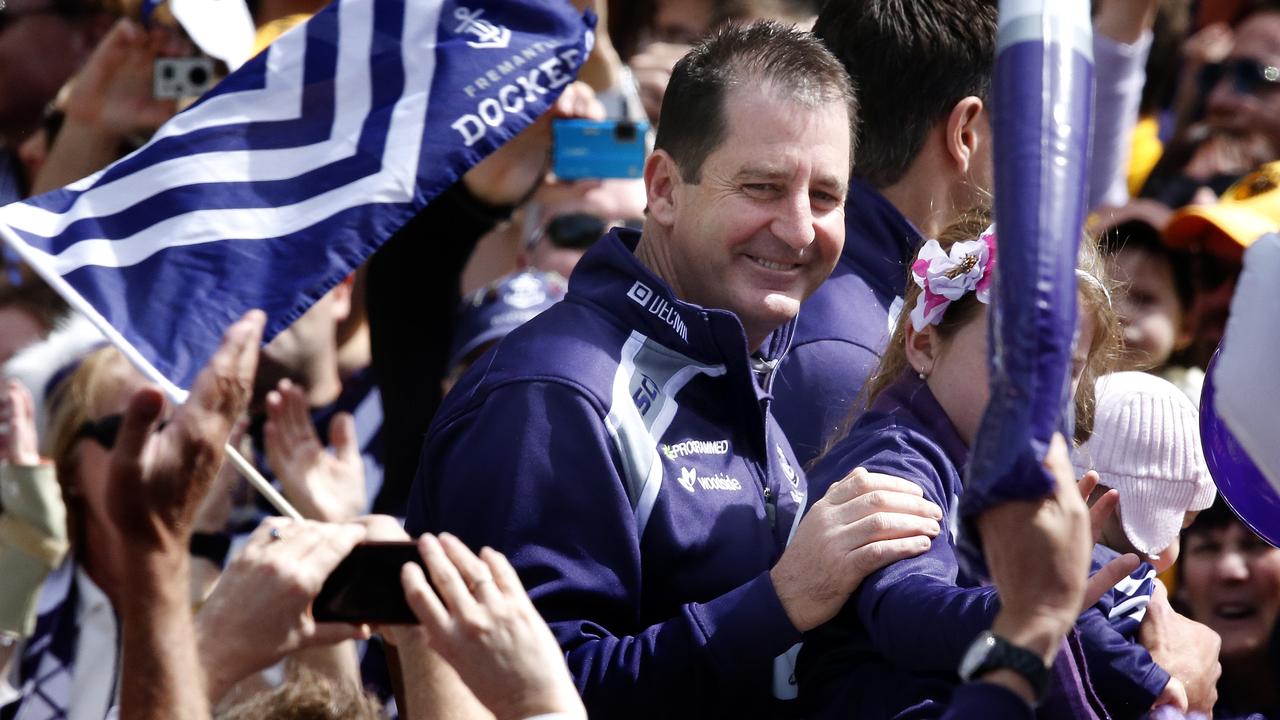 Fremantle coach Ross Lyon during the 2013 Grand Final Parade.