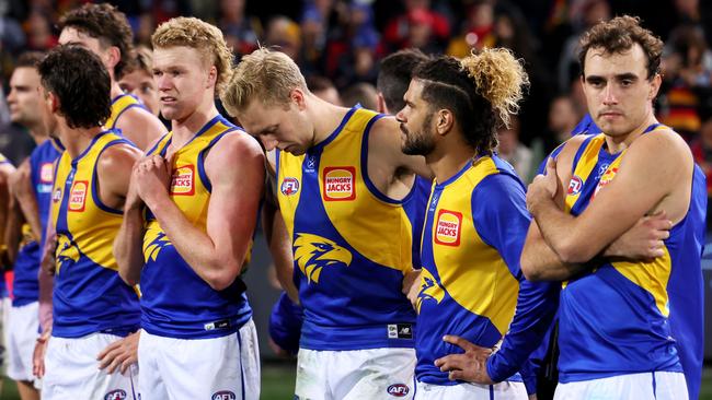 West Coast has sunk to new lows this season. Picture: James Elsby/AFL Photos via Getty Images