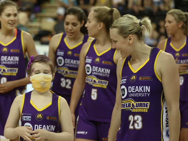 Bone marrow sufferer Indyanna Harper was signed as a Boomers player for the day.