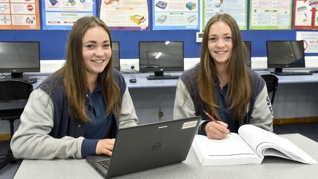 Caitlin and Toneya Carraill, Mount Gambier High School. Picture: Supplied