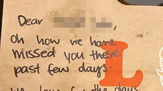 A Grill'd customer has received a heartfelt message from staff after a short hiatus from his usual ordering - Photo Supplied