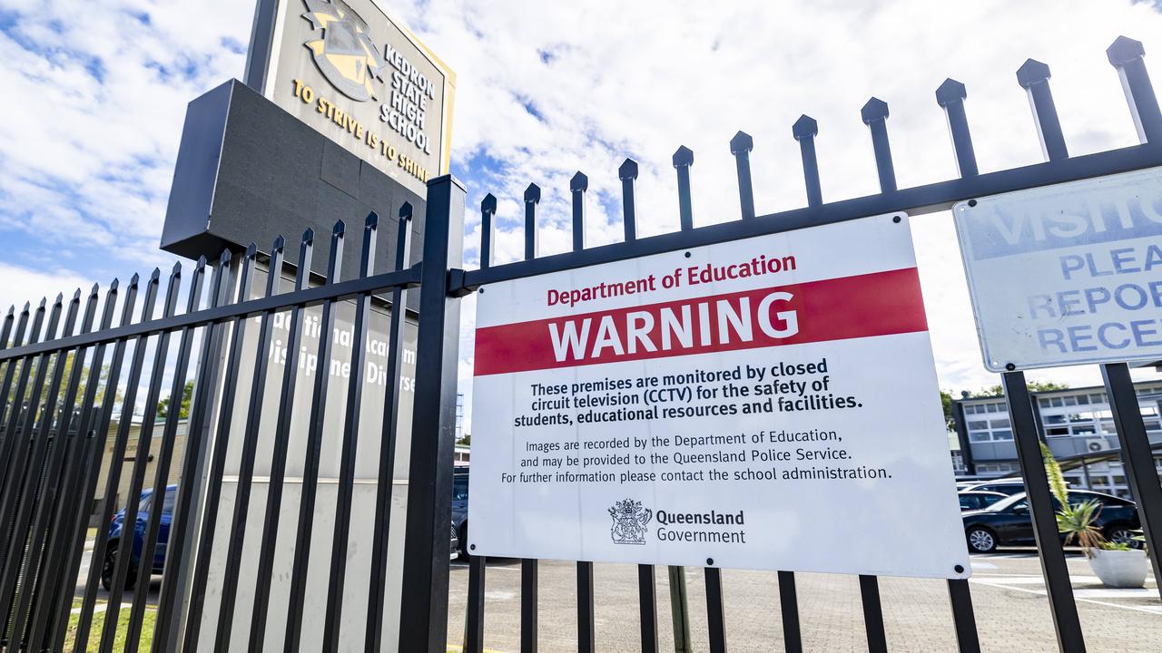 Kedron State High School has recently installed a new security fence worth about $1.2m that the community are calling a new prison. Picture: Josh Woning