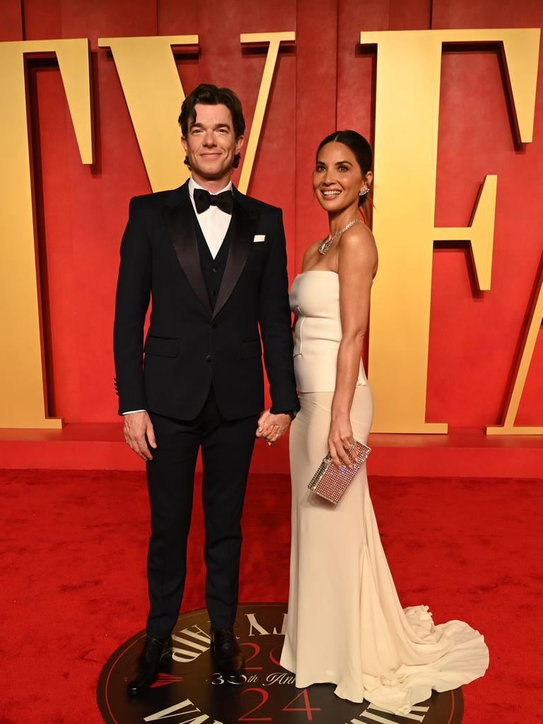 John Mulaney and Olivia Munn attend the 2024 Vanity Fair Oscar Party. Picture: Jon Kopaloff/Getty