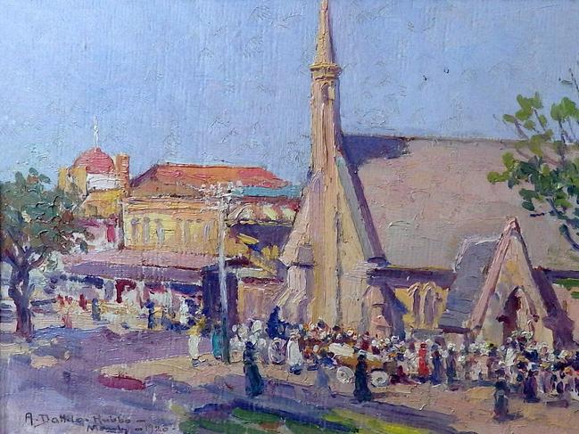 St Matthew's, The Corso, Manly, by Antonio Dattilo-Rubbo. Manly Art Gallery &amp; Museum Collection