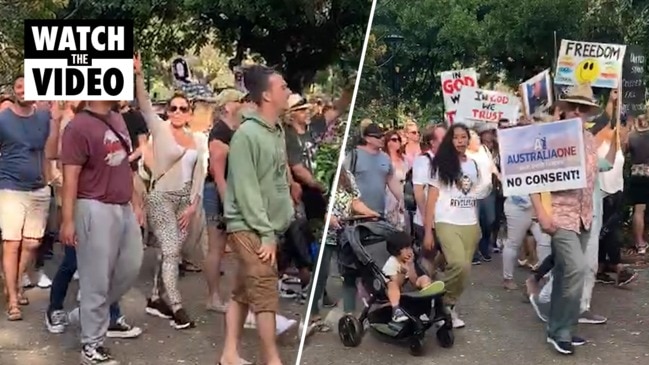 Brisbane Freedom marchers ignore social distancing rules