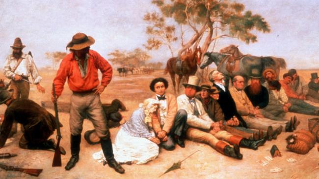 Artist William Strutt depicted the gunpoint robbery in his painting ‘Bushrangers’ in 1852.