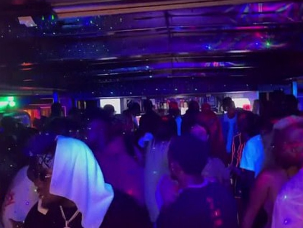 The Flow Fridays – 90s Themed Boat Party is believed to be a super-spreading event where five Omicron cases have emerged. Picture: Nine News