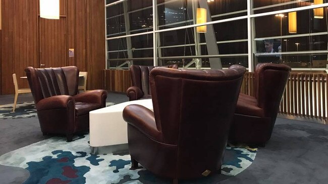 Inside Virgin Australia’s exclusive The Club lounge, prior to its refresh and reopening on April 20. Picture: Facebook