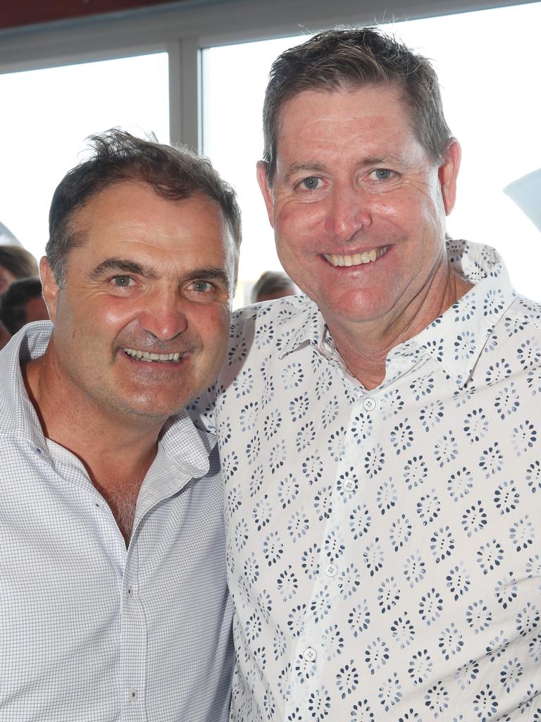 Vin Cox and Andrew Moore at the BMD Northcliffe SLSC Sportsman’s Luncheon. Picture: Glenn Hampson.