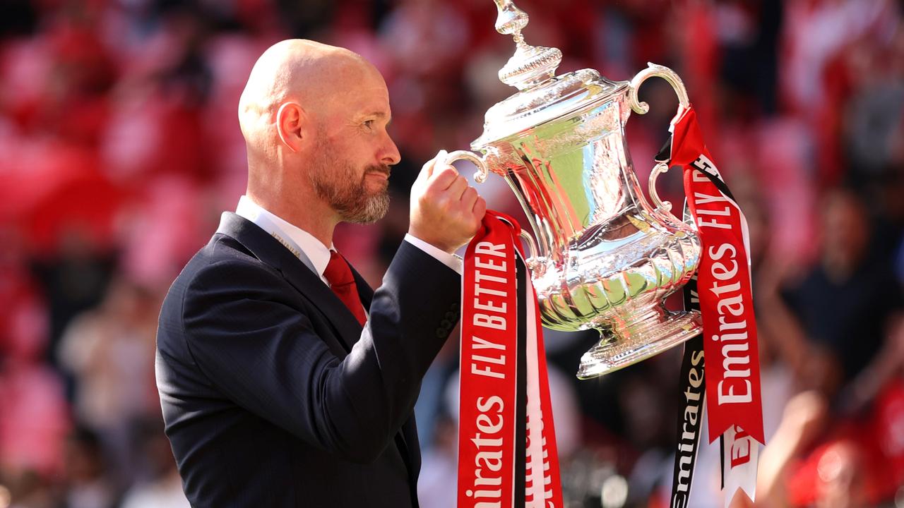 Erik ten Hag might have won the FA Cup in his last game in charge of Man United. (Photo by Alex Pantling/Getty Images )