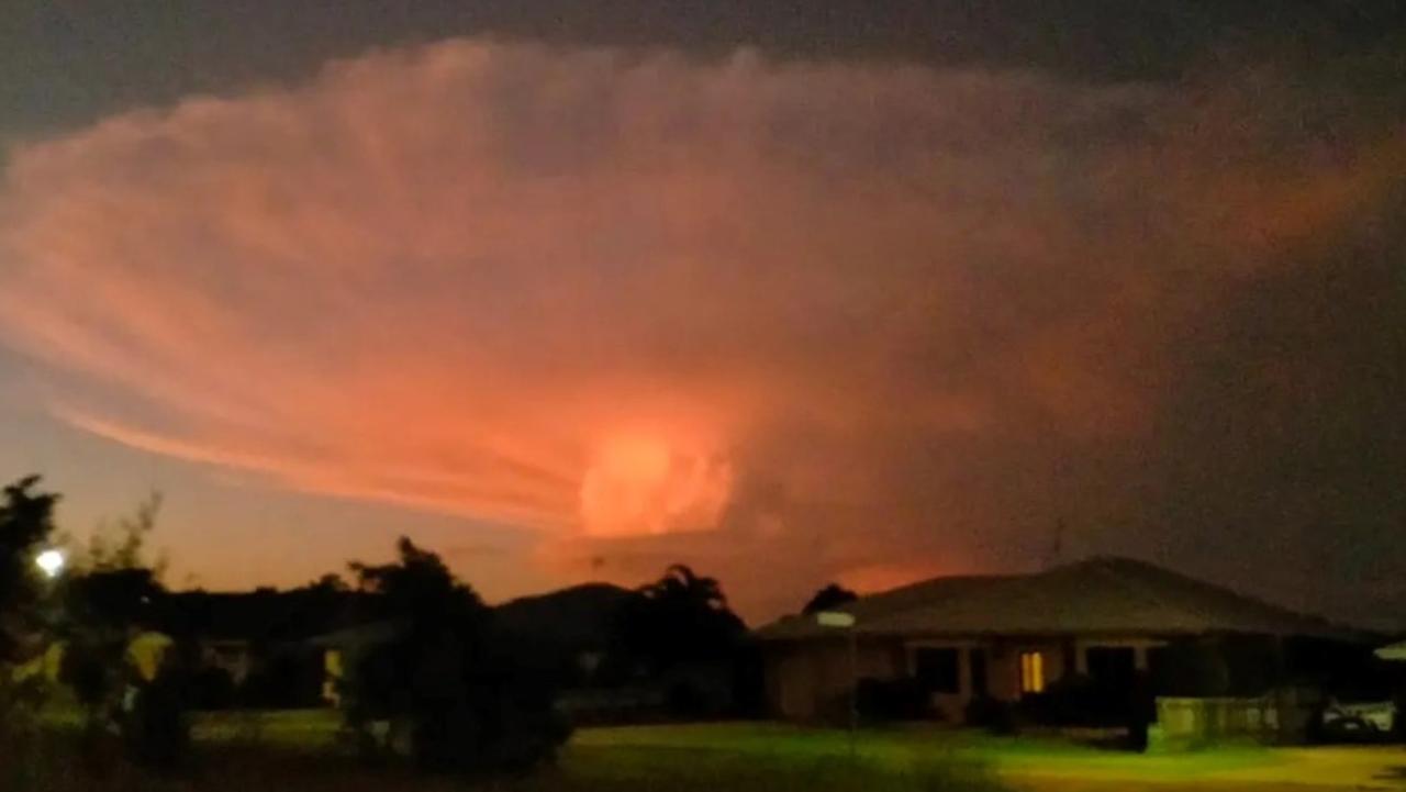 Photo of the "mushroom cloud" appearing over Cooloola / Fraser Coast on March 16, 2023.