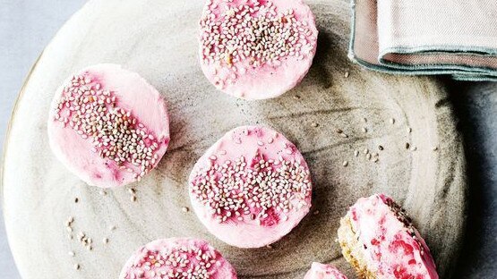 Healthy treats: Frozen raspberry marble yoghurt bites.