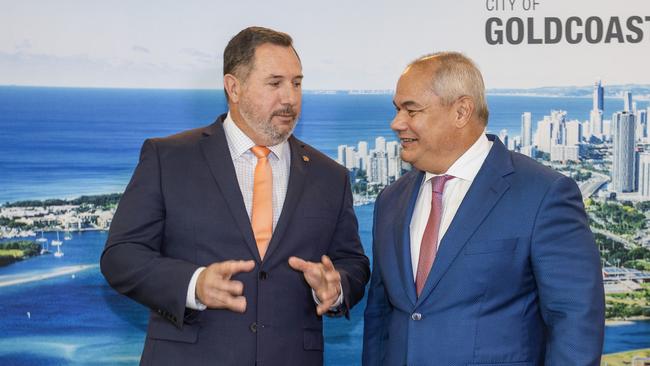 The Environment and Tourism Minister Andrew Powell met with Mayor of the Gold Coast Tom Tate this week to discuss tourism. Picture: Nigel Hallett