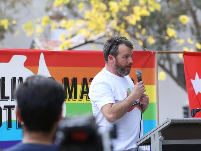 Just 20 people turned up to an anti-Marriage Equality rally in Sydney. Picture: Supplied