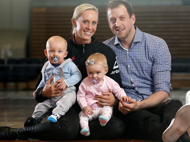 The Ingles family when she announced her decision to step away from netball. 