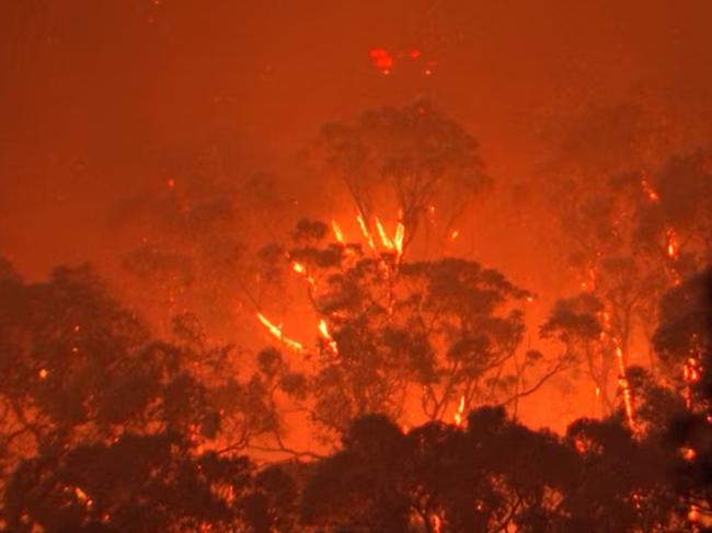 The raging blaze on Saturday night. Picture: ABC