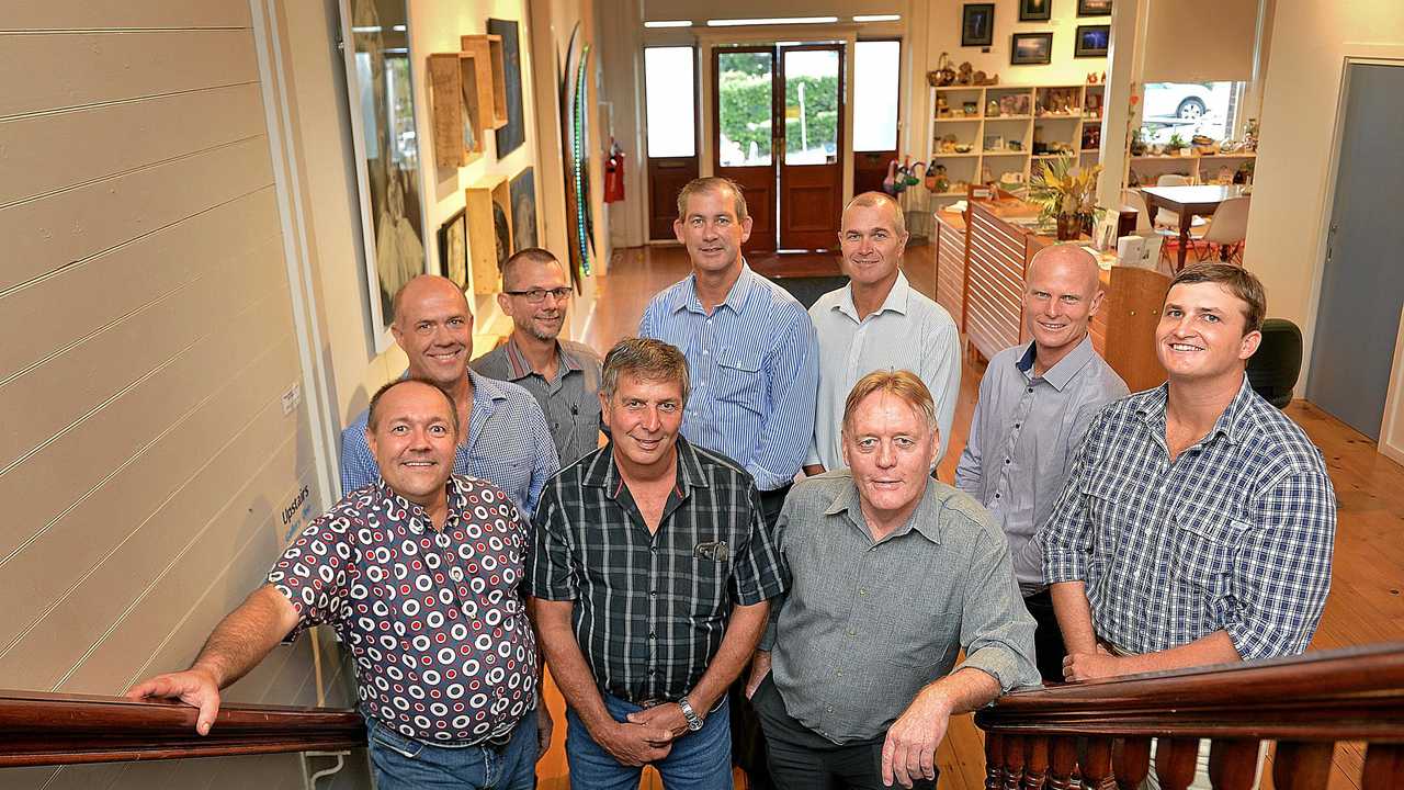 Gympie regional council Daryl Dodt, Mal Gear, DAn Stewart, Mayor Mick Curran, Bob Leitch, Glen Hartwig, James Cochrane, Mark McDonald and Hilary Smerdon. Picture: Renee Albrecht