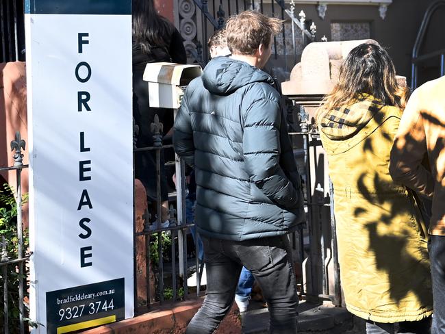 SYDNEY, AUSTRALIA - NewsWire Photos,June 4, 2022: Sydney-siders view properties in Surry Hills for rent as prospective tenants are having difficulties securing rental properties.Crown Street, Surry Hills Picture: NCA NewsWire / Jeremy Piper