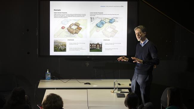 UTAS Vice-Chancellor Professor Rufus Black during the release the draft master plan. Picture: Chris Kidd