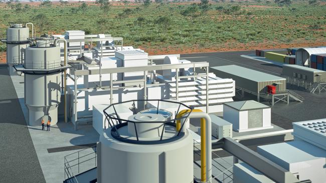 Concept art for the world's biggest hydrogen production facility, power plant and storage planned for Whyalla. Picture: Supplied