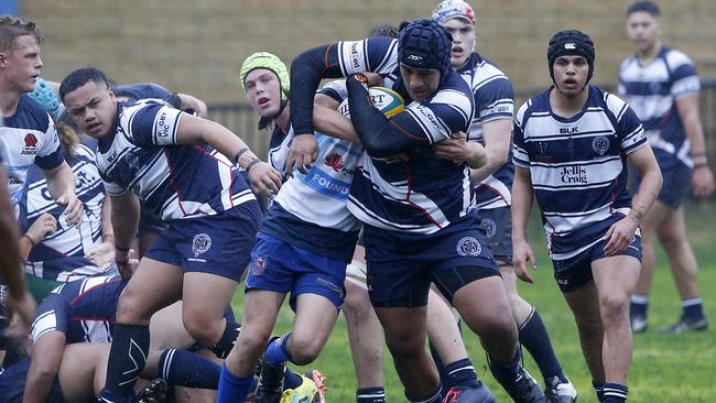 Victoria's Corey Lleumaga Chan with the ball in the match against the NSW Barbarians.