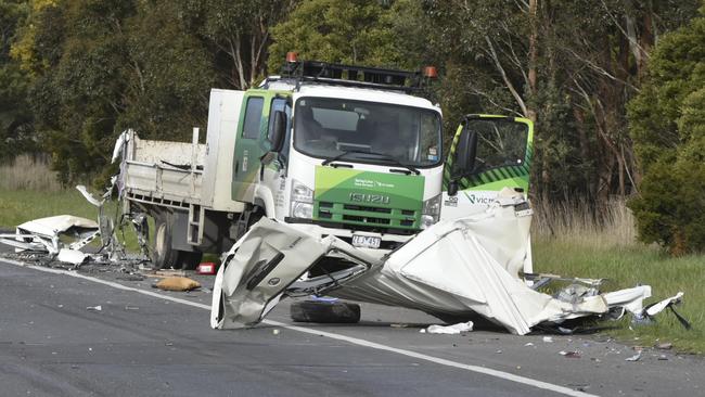 Jacqueline Vodden died when the van ploughed into two trucks.