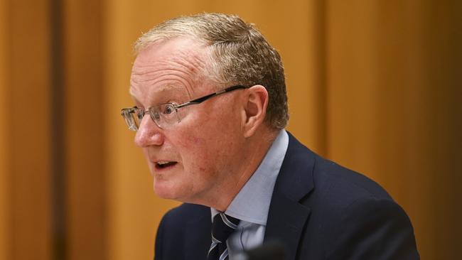 RBA Governor Philip Lowe appears at the Economics Legislation Committee Senate Estimates at Parliament House in Canberra. Picture: Martin Ollman