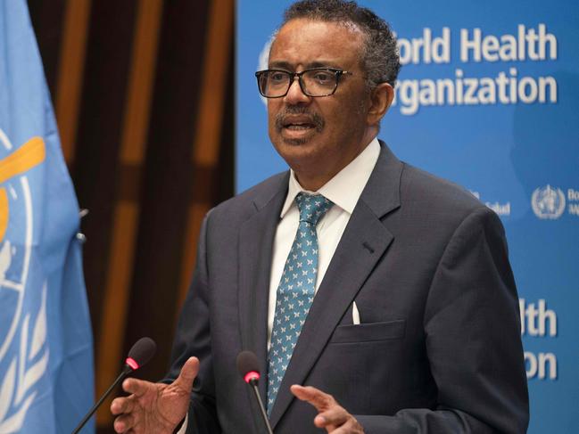 The letter was addressed to the World Health Organisation Director-General Tedros Adhanom Ghebreyesus. Picture: Christopher Black/World Health Organisation/AFP