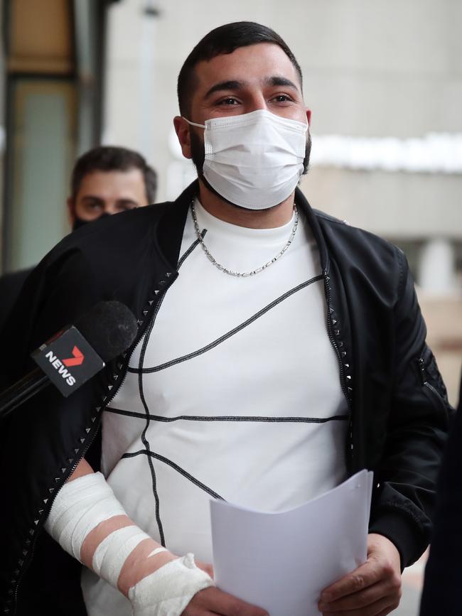 Ibrahem Hamze leaves the Downing Centre in July. Picture: NCA NewsWire / Christian Gilles