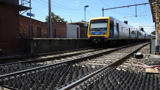 Trespasser panels are being trialled at railway stations in Melbourne to prevent vandalism. Picture: Supplied