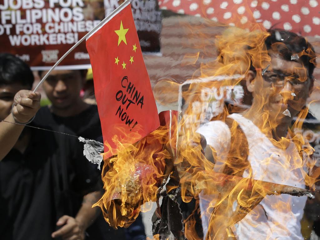 Protests against China’s ‘bullying’ tactics have raged across the Philippines in recent months. Picture: Aaron Favila/AP