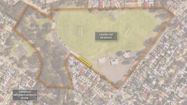 A brand-new building containing change rooms, a canteen and coaches rooms would be built at Lindblom Reserve under a proposal. Picture: Salisbury council