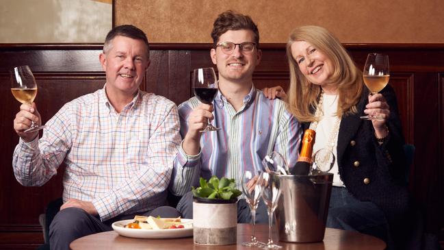 Scott Matthews, Tom Vasileff and Lisa Matthews at the Maylands Hotel. Picture: MATT LOXTON