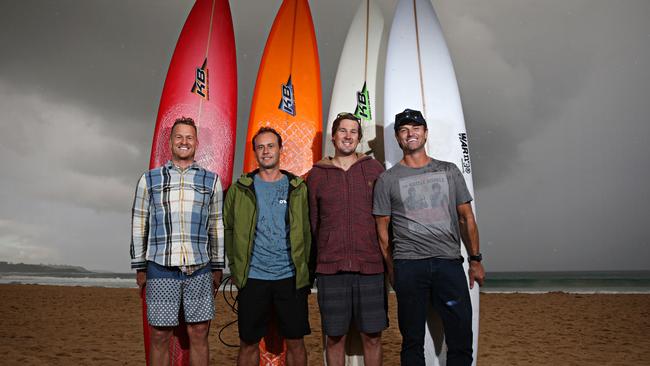 Ivo Rosbach, Peter James, Stephen Lowes and Matt Davies at Manly Beach. Picture: Adam Yip / Manly Daily