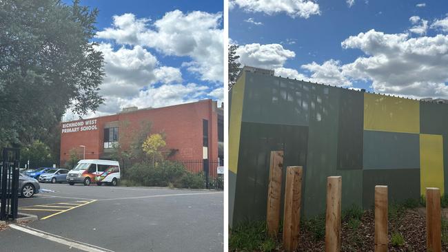 A two-metre high fence surrounds the primary school, located near the injecting room. Picture: news.com.au