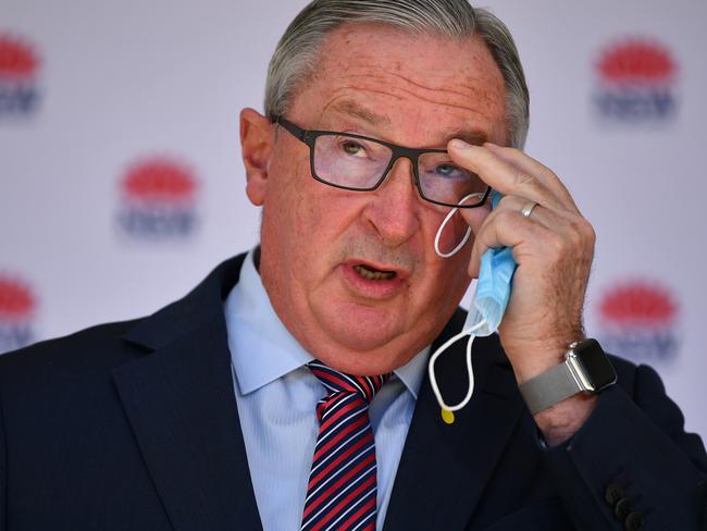 SYDNEY, AUSTRALIA - NewsWire Photos JULY, 15, 2021: NSW Health Minister Brad Hazzard speaks during a press conference in Sydney. Picture: NCA NewsWire/Joel Carrett