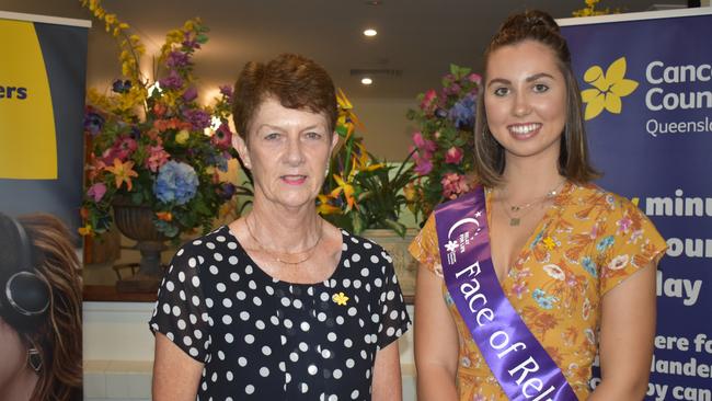 Cancer Council Queensland CEO Chris McMillan and face of Bundaberg's Relay For Life Molly Dawson. Photo: Rhylea Millar