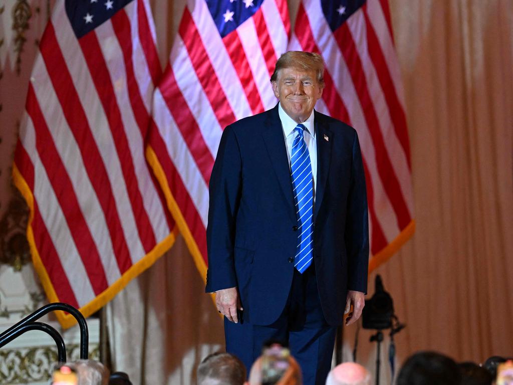 Donald Trump celebrates at his Super Tuesday victory party. Picture: Chandan Khanna (AFP)