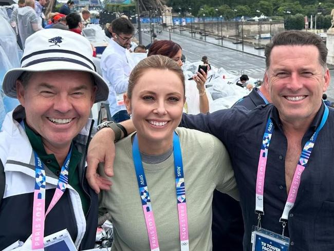 Karl Stefanovic and Ally Langdon coverage of the Olympic opening ceremony. Picture: Instagram