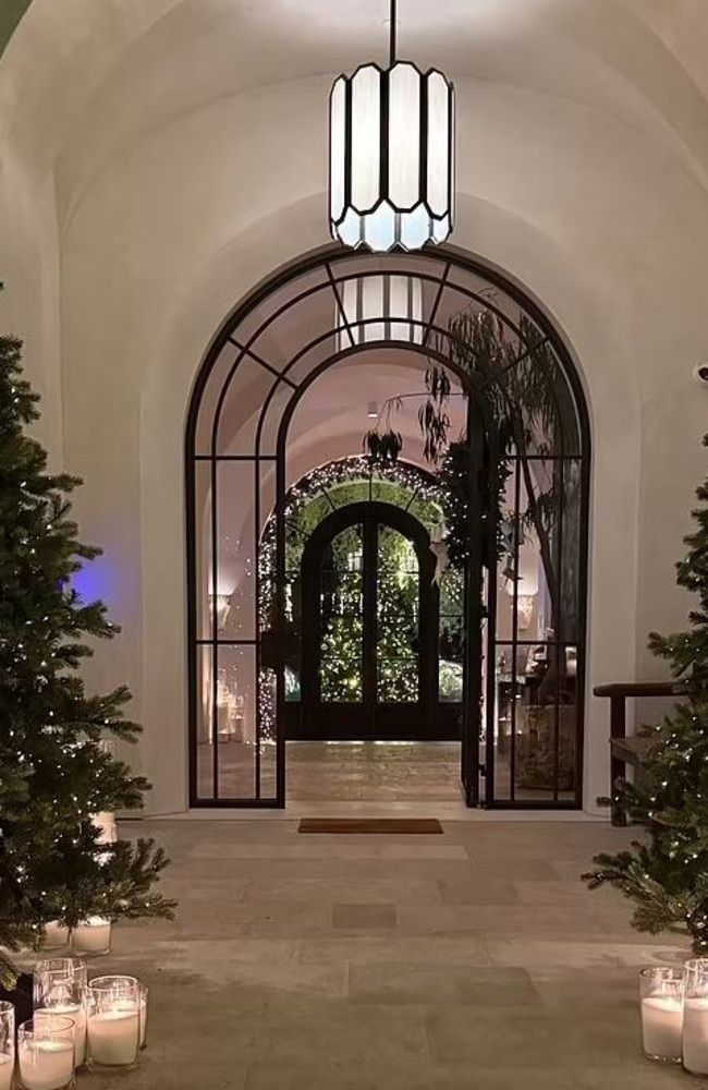 Pia Whitesell has shown off her LA mansion in the Holmby Hills all decorated for Christmas.