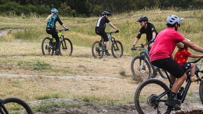 Riders at the Haunted Hills Mountain Bike Park, at Herne Park near Newborough in Gippsland. Picture: Supplied