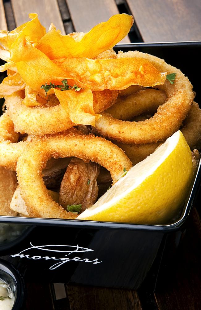 Calamari and chips.